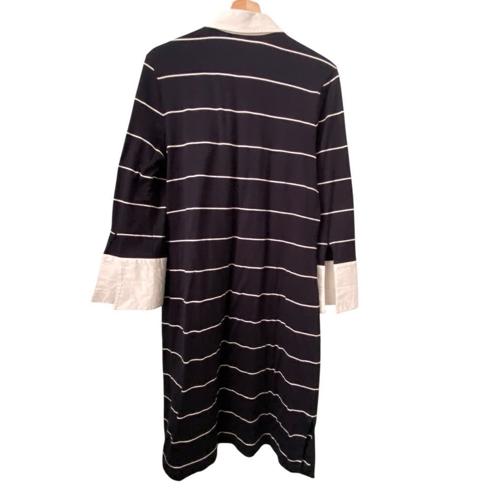 Brooks Brothers Elegant Black and White Striped Dress in Size Large - Picture 3 of 9